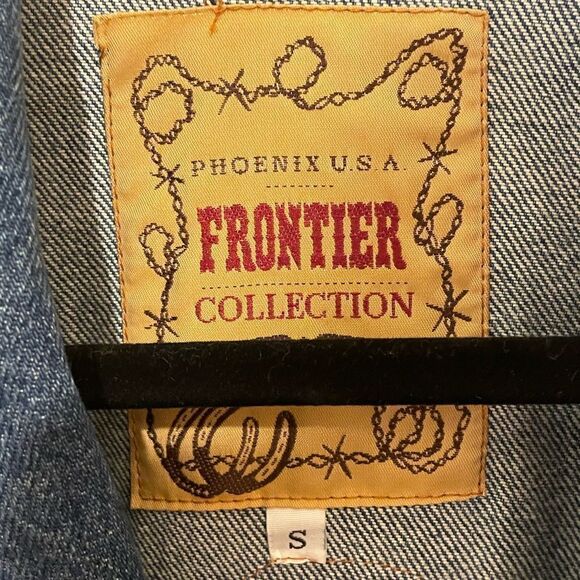 Phoenix USA Frontier Collection Jean Jacket With Leather Fringe - Size Small - Picture 2 of 13